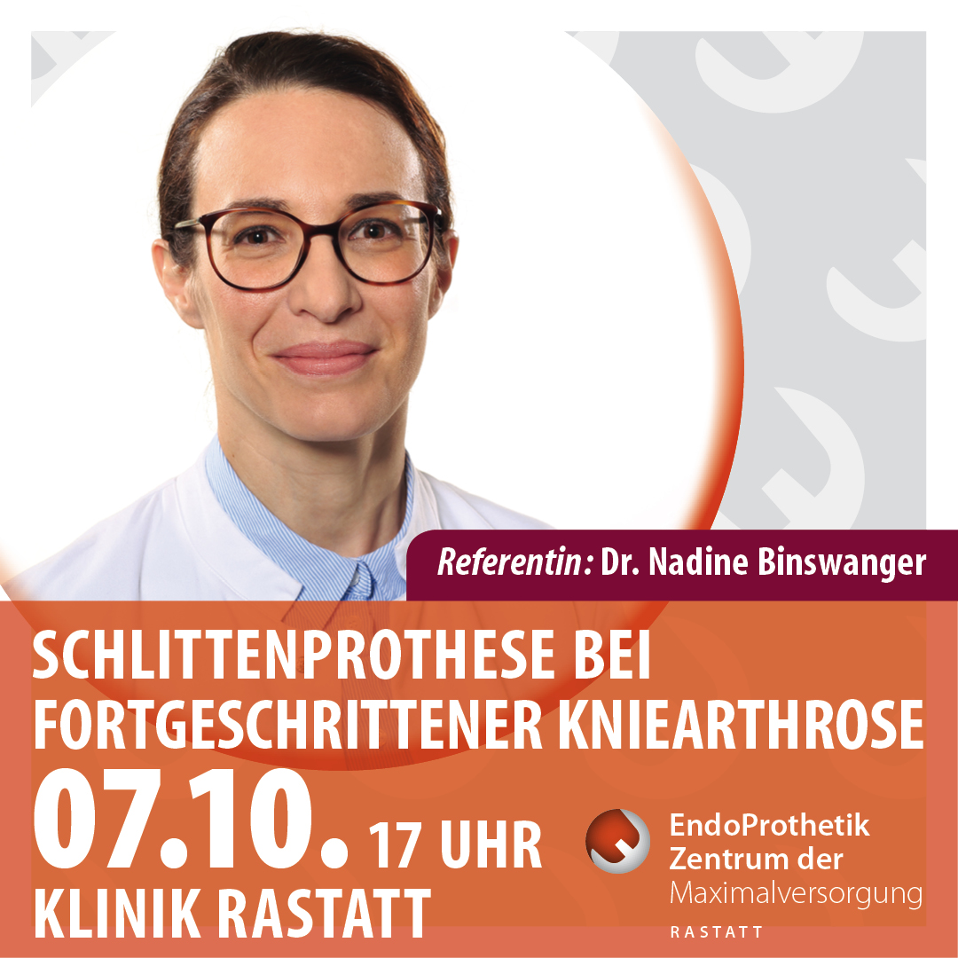 Das Foto zeigt die Referentin Dr. Nadine Binswanger und allgemeine Angaben zum Vortrag.